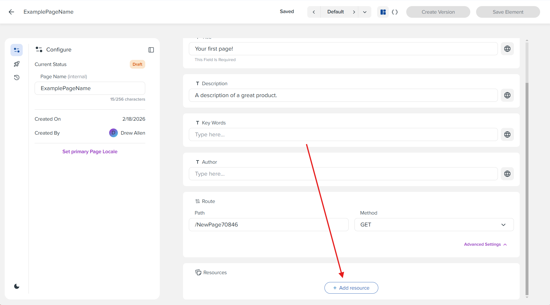 Step 8: Add Resource Button