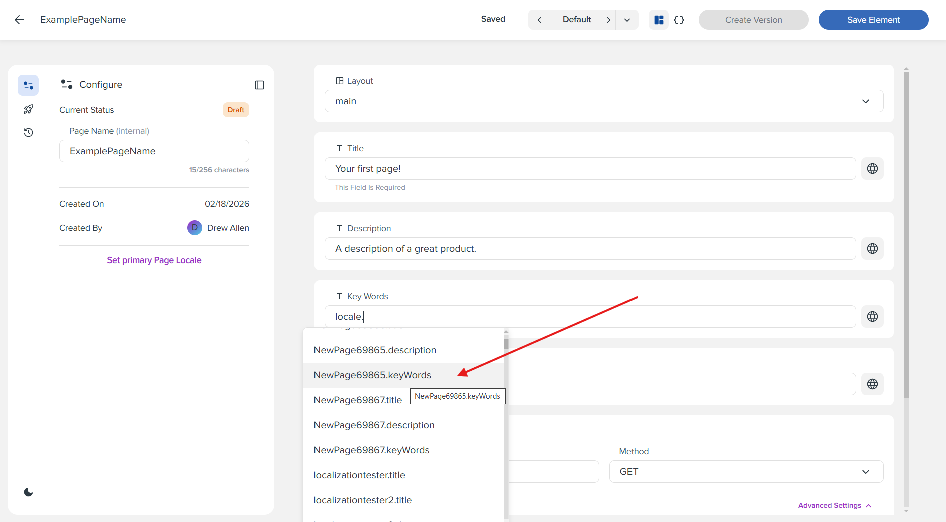 Step 10: Select Locale Key