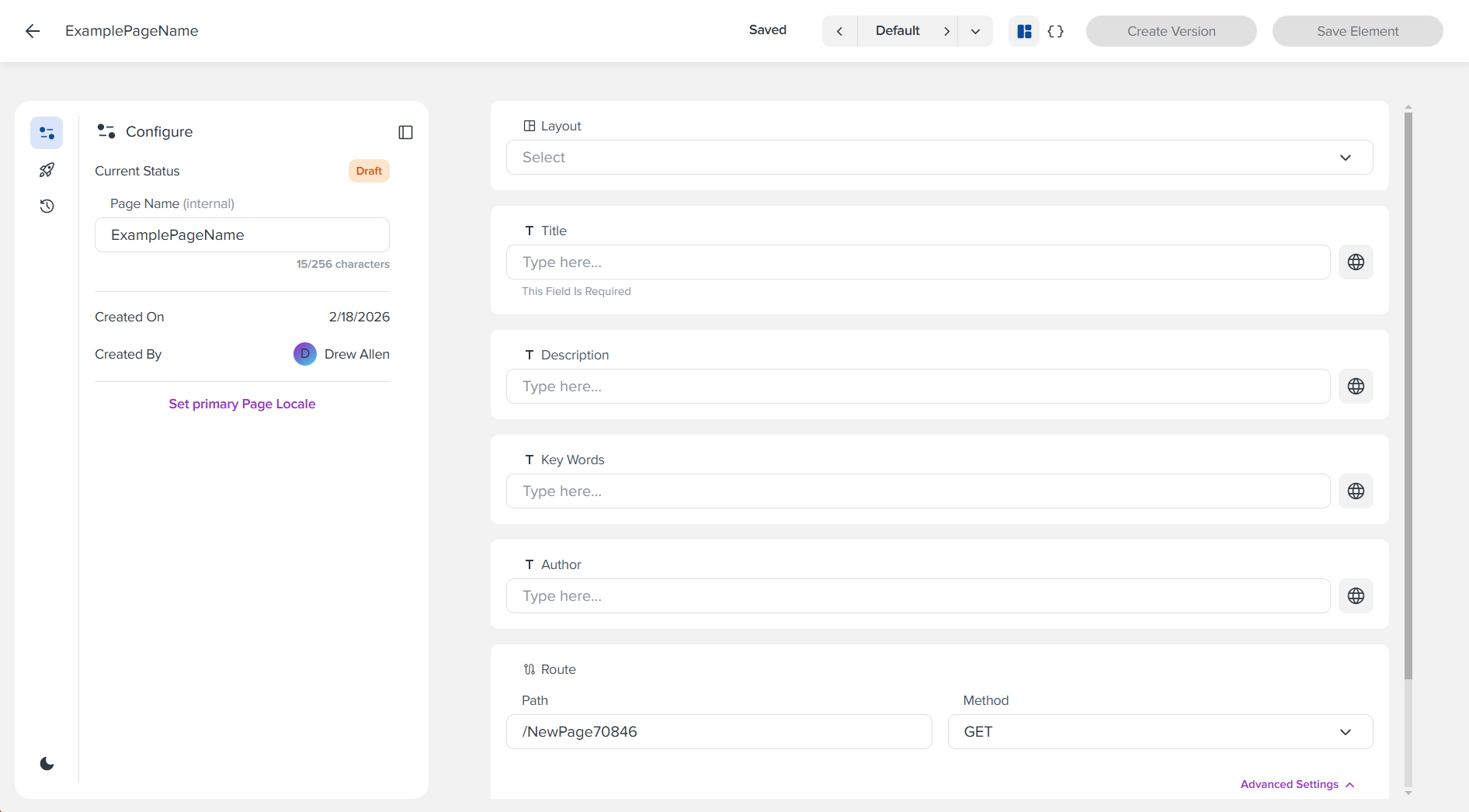 Step 3: Blank Page Configuration