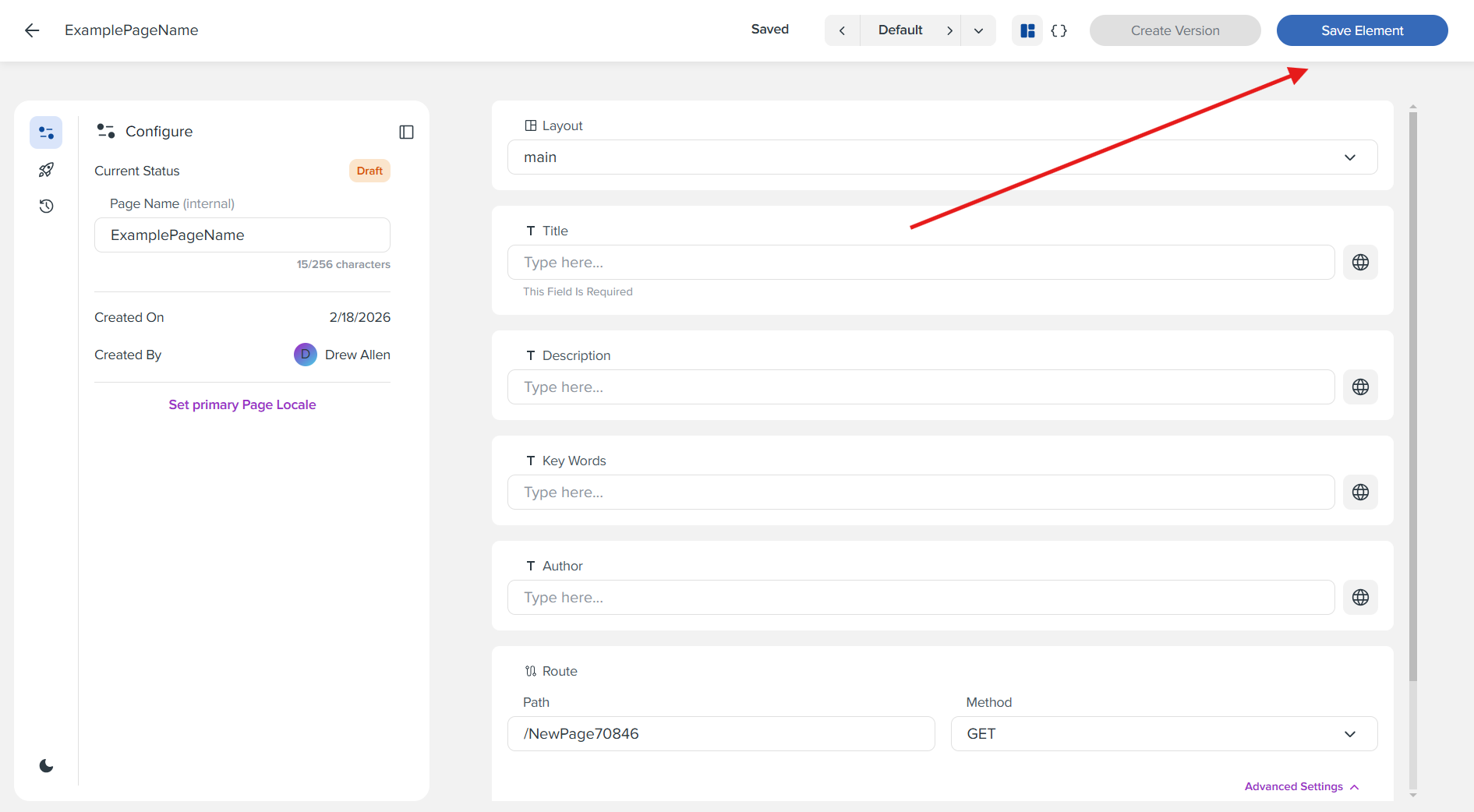 Step 5: Save Element Button
