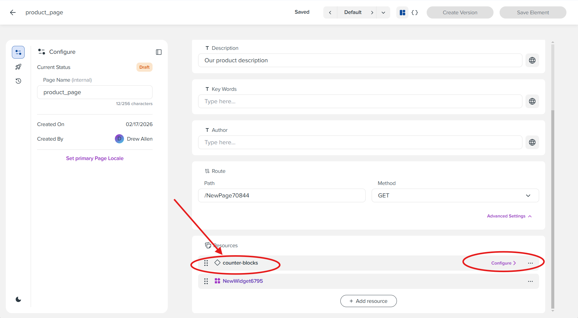 Component Configuration Example