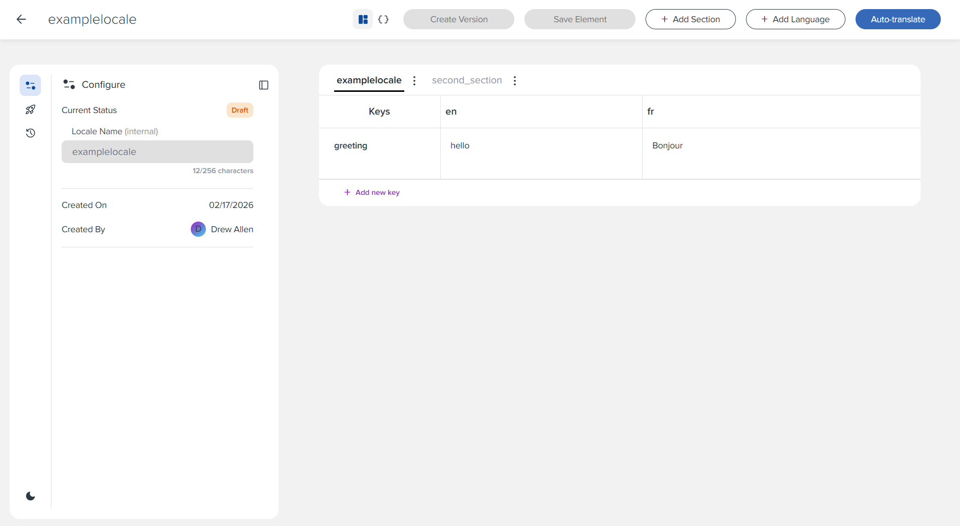 Locale Configuration Example