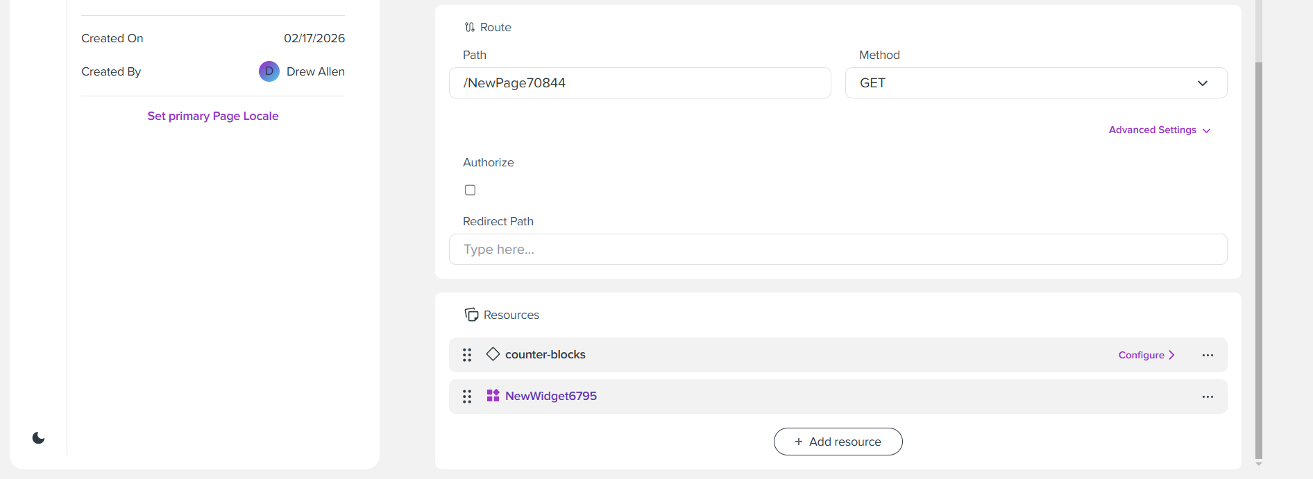 Page Configuration Example 2