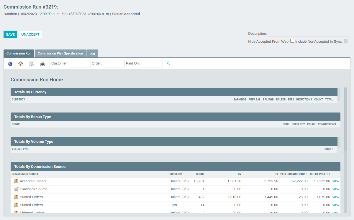 Commission Run Data Analysis
