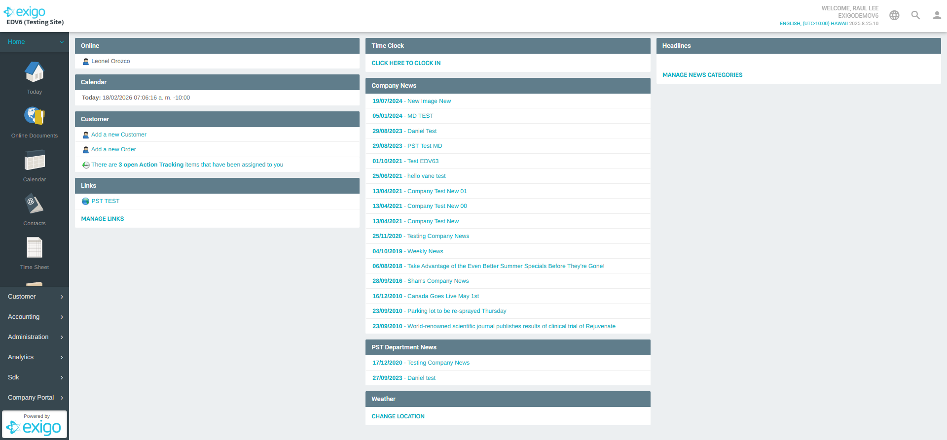 Exigo Admin Dashboard