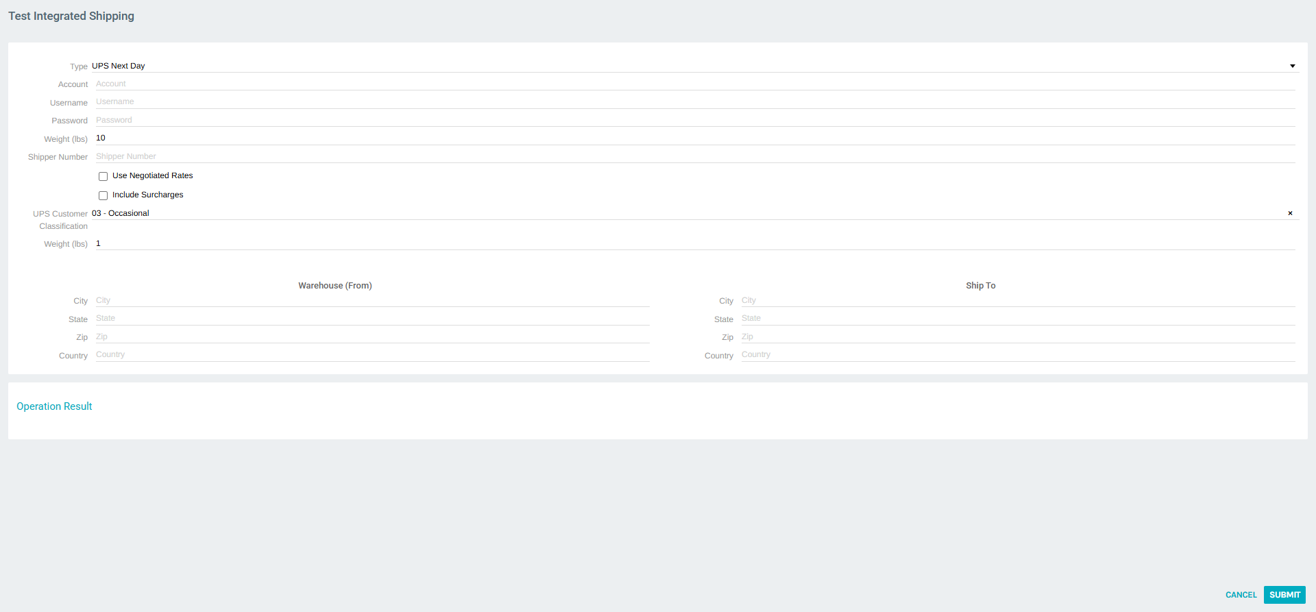 Test Integrated Shipping