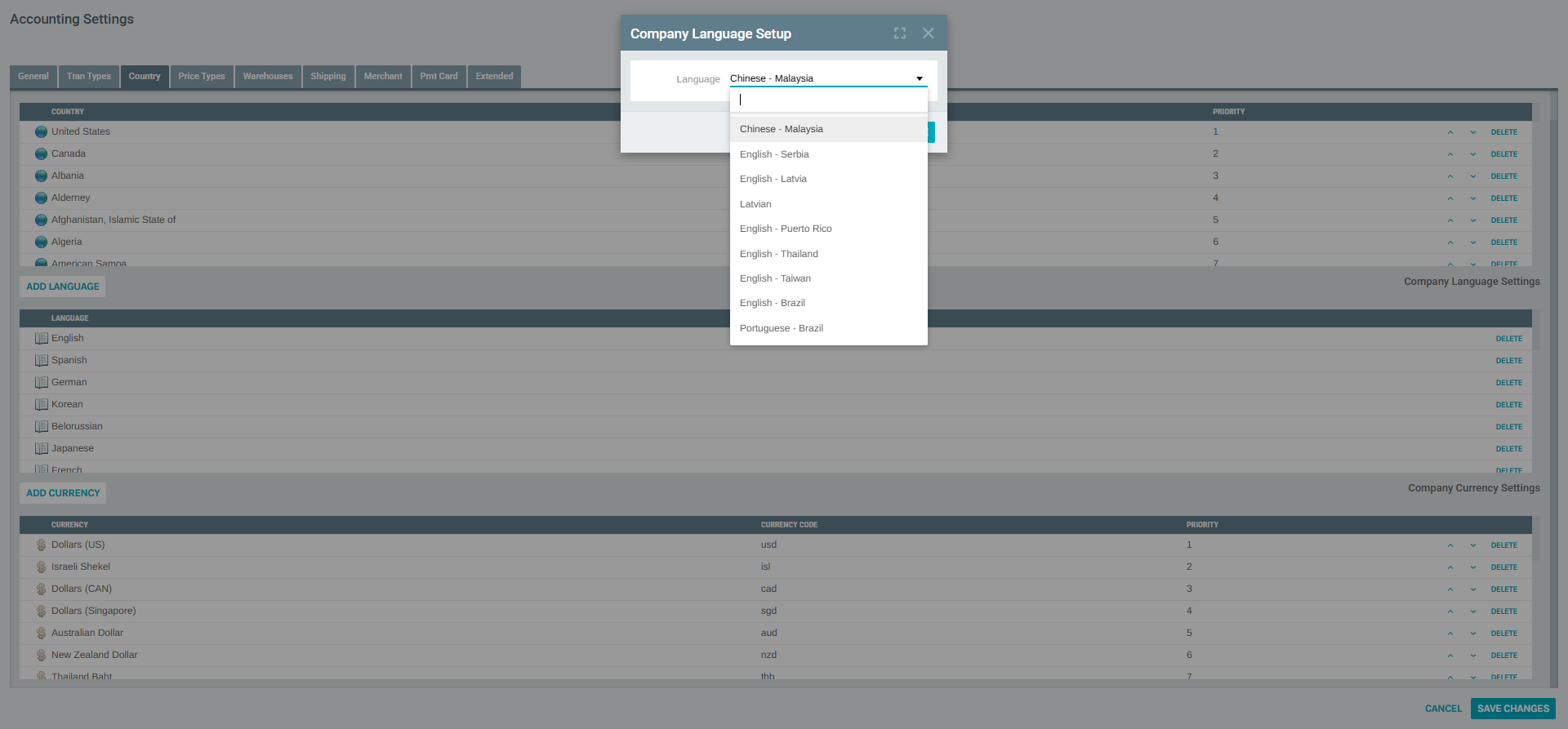 Add Language Dropdown