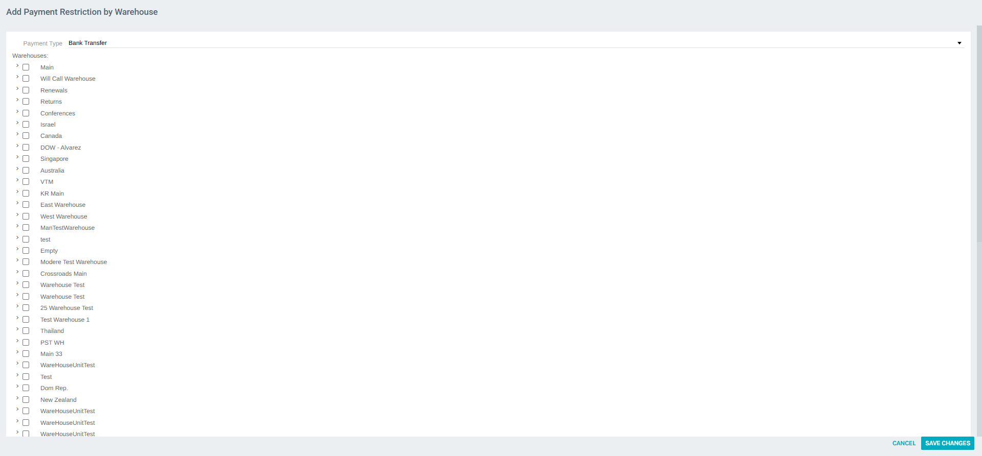 Add Payment Restriction Form