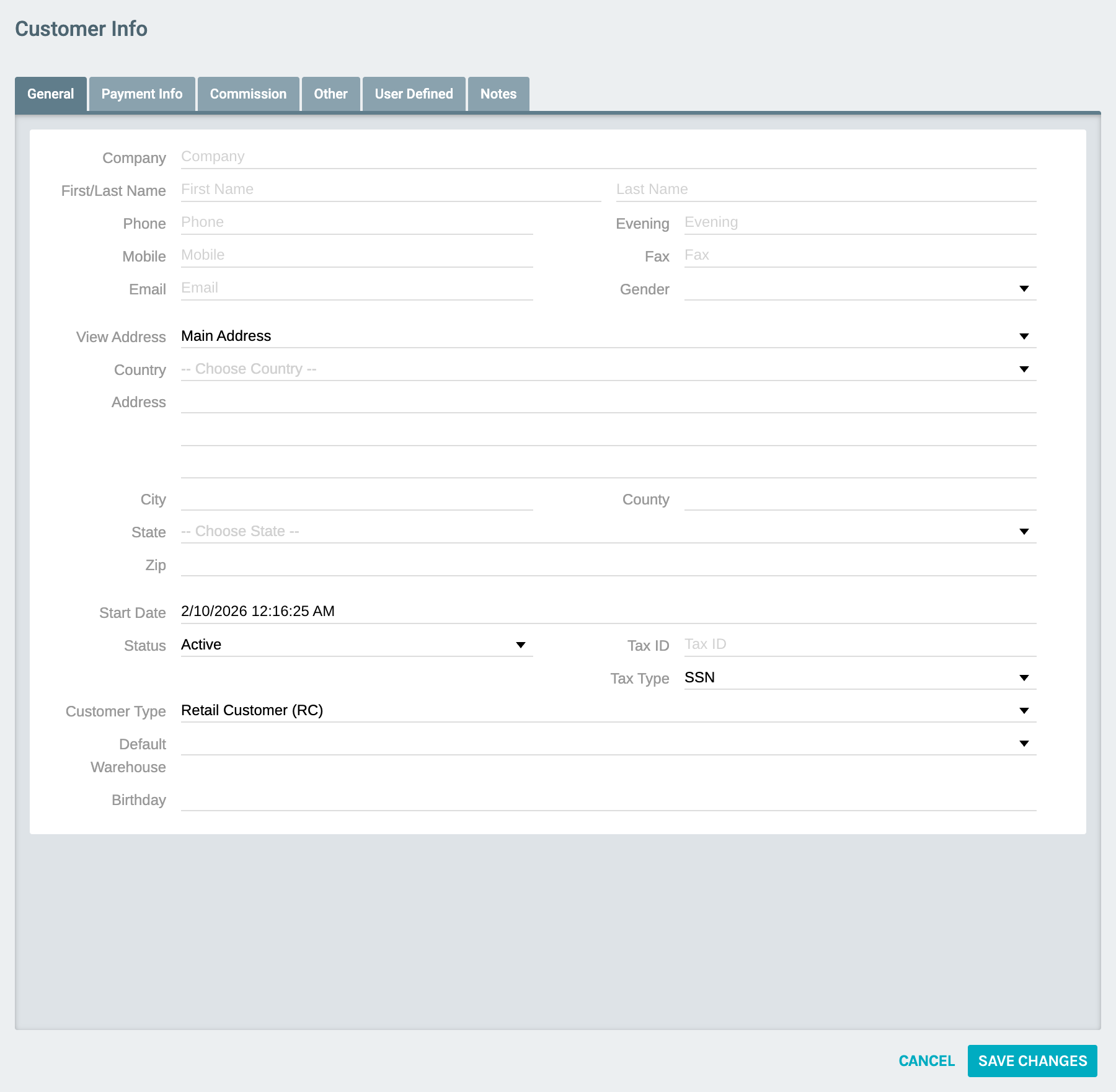 New Customer - start