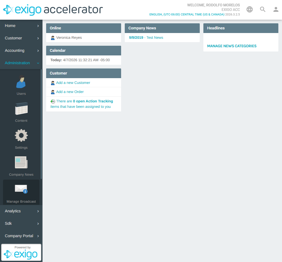 Administration Sidebar