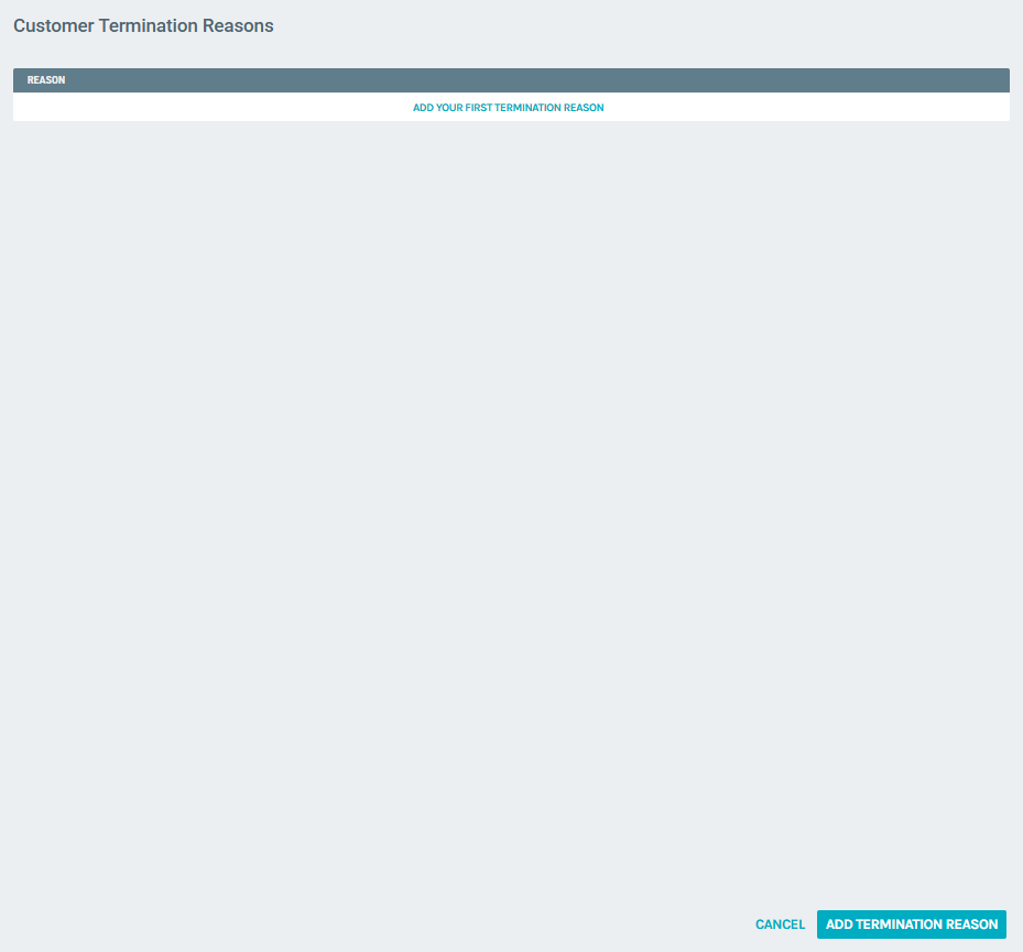 Termination Reasons List