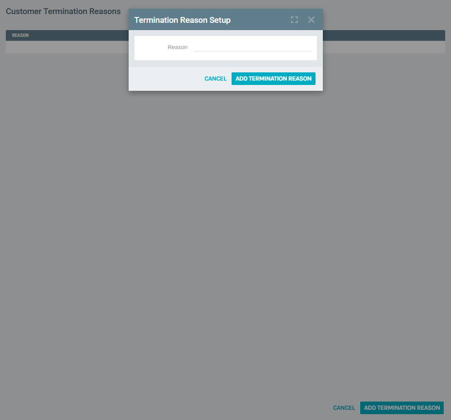 Add Termination Reason Form
