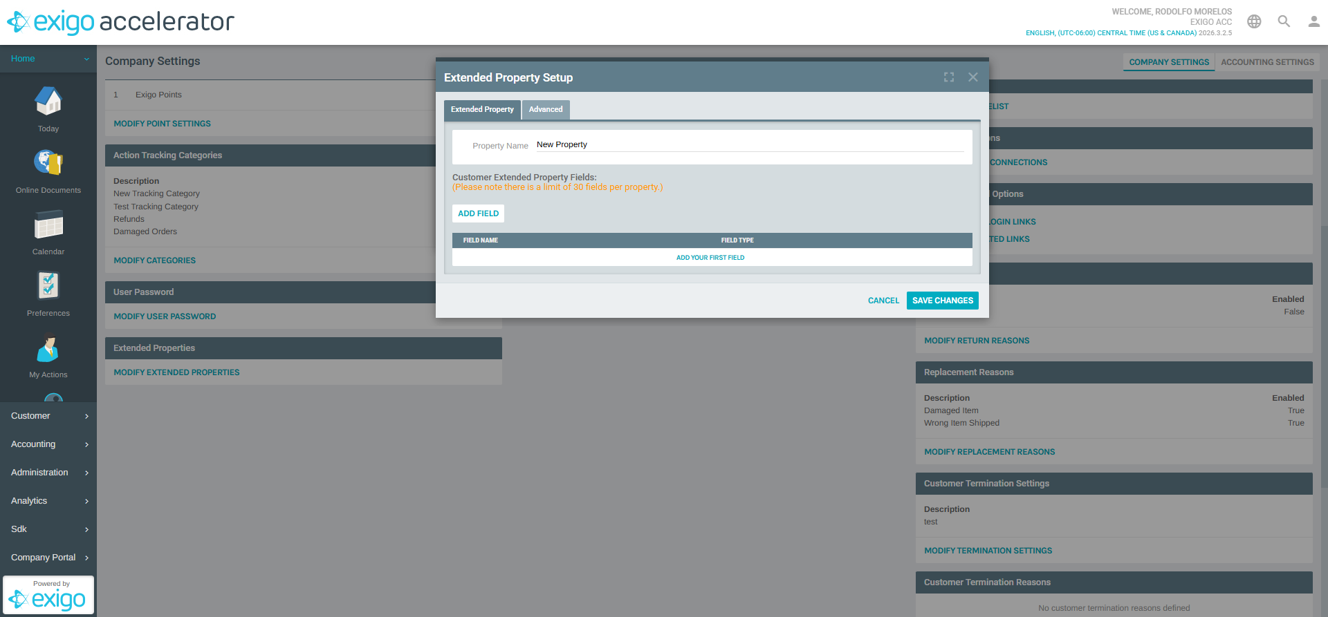Extended Property Setup Form