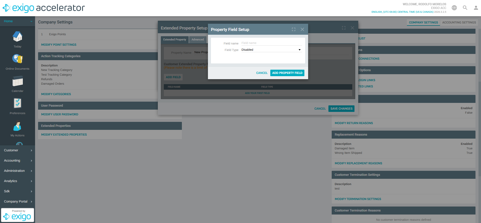 Property Field Setup Form