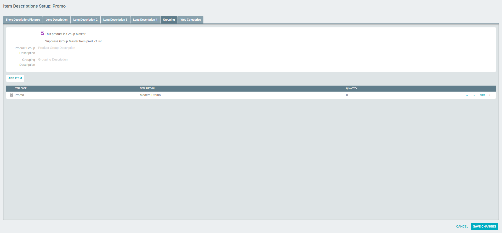 Group Master Grouping Tab
