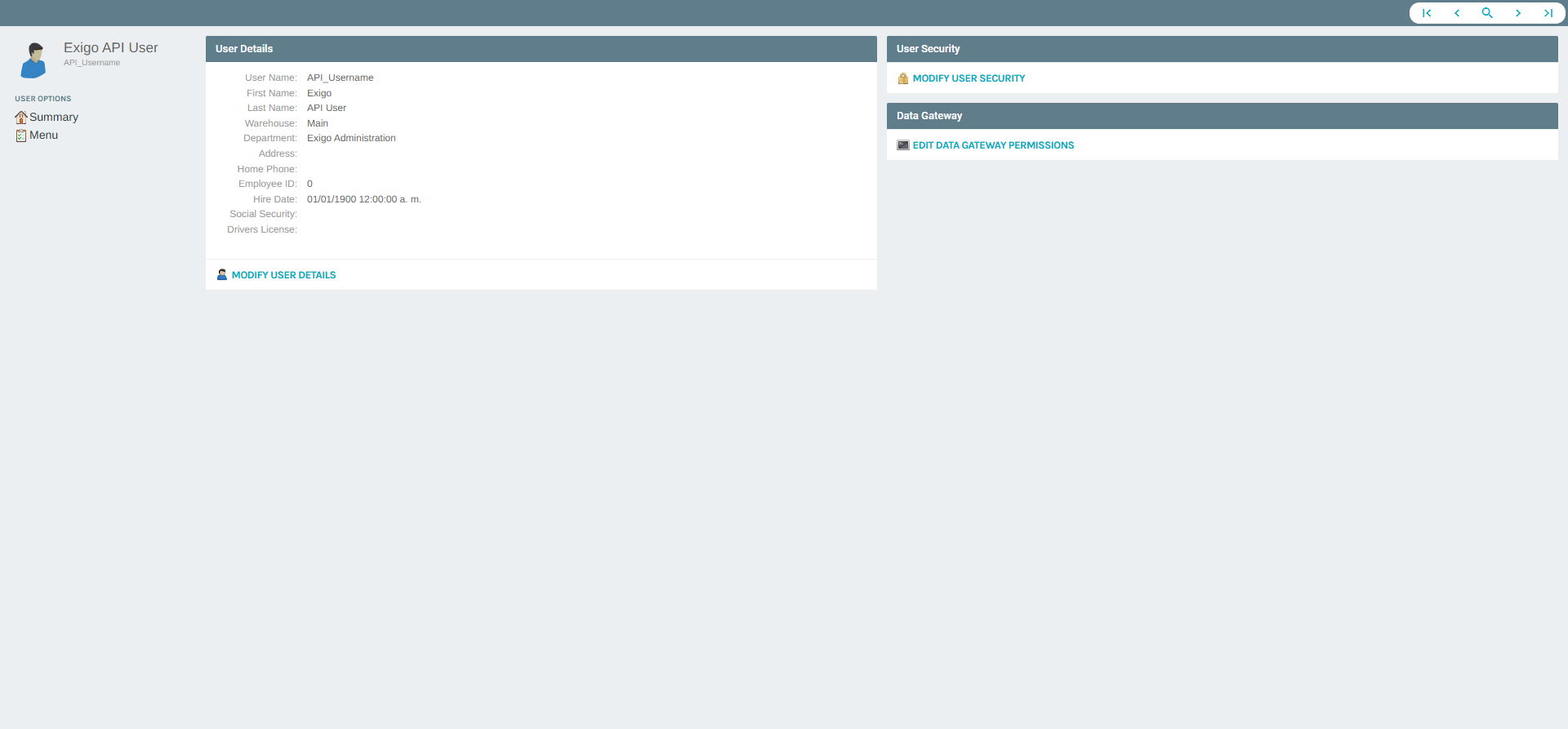 API User Portal — Full View
