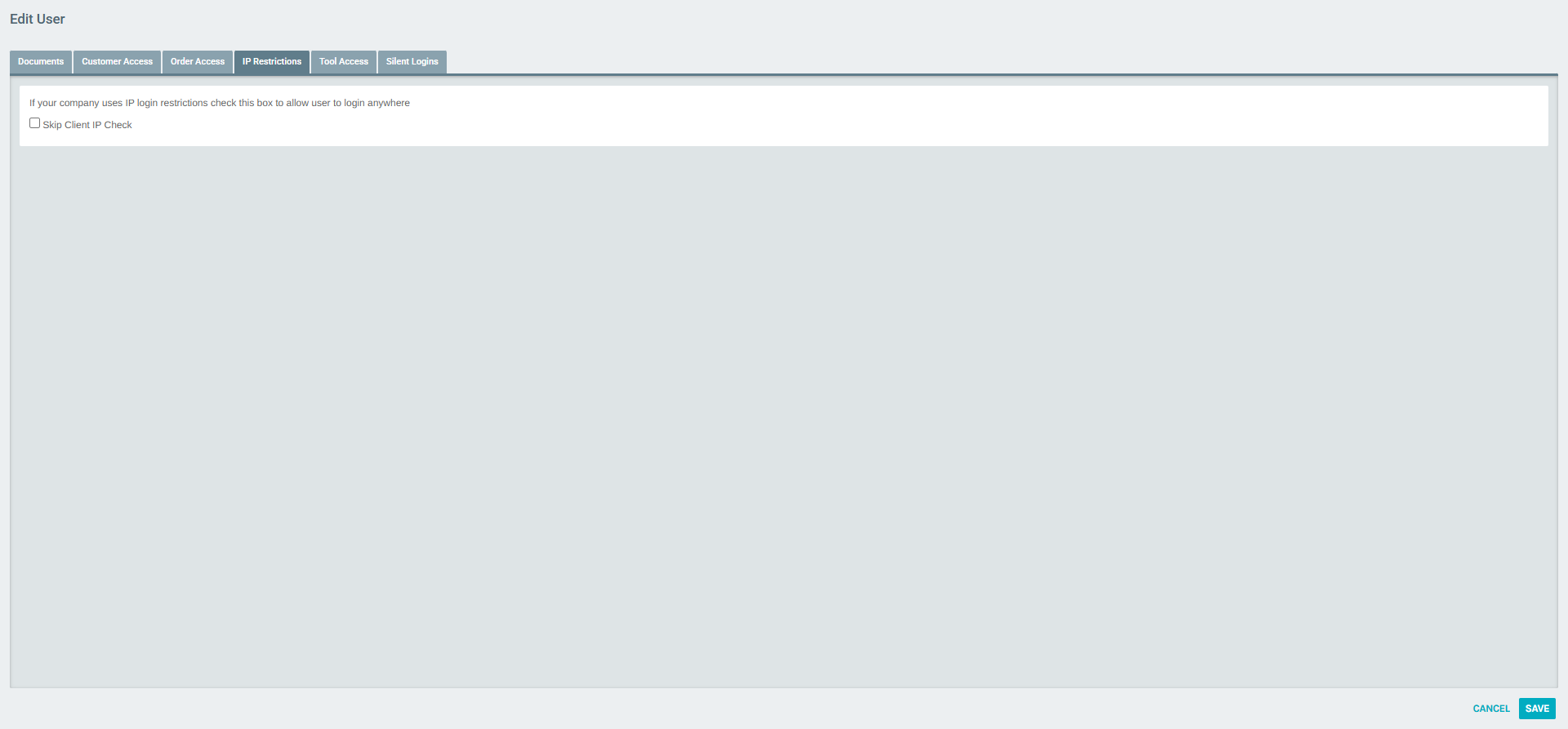 User Security — IP Restrictions
