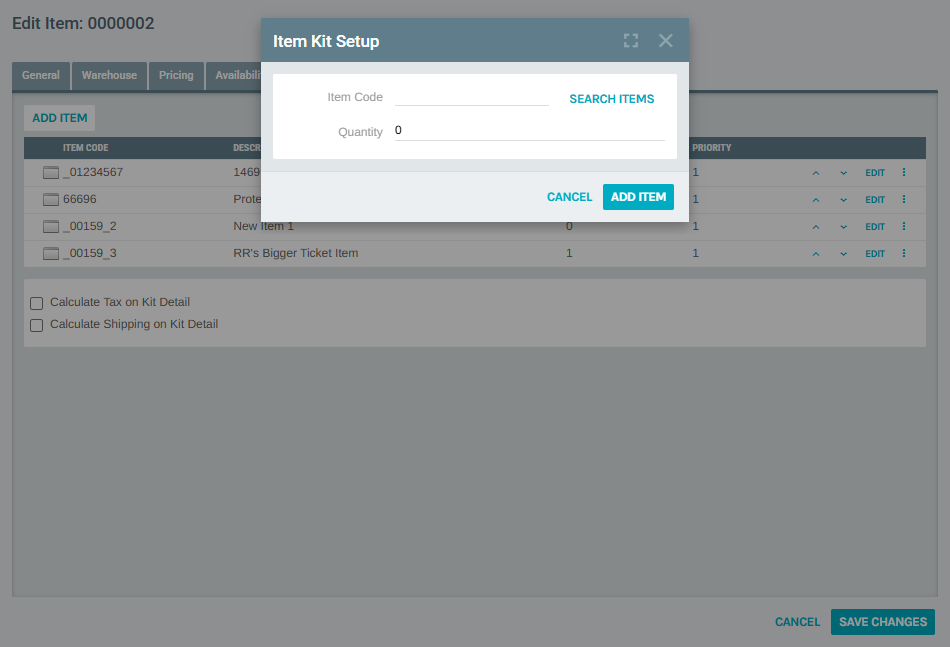Add Kit Component Dialog