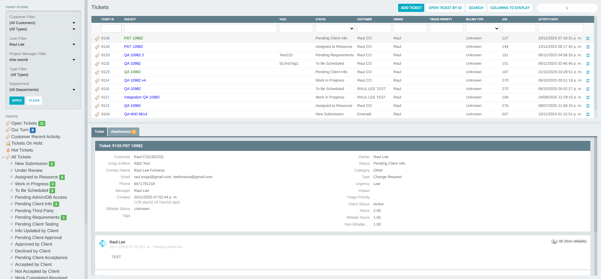 Customer Tracking portal direct view
