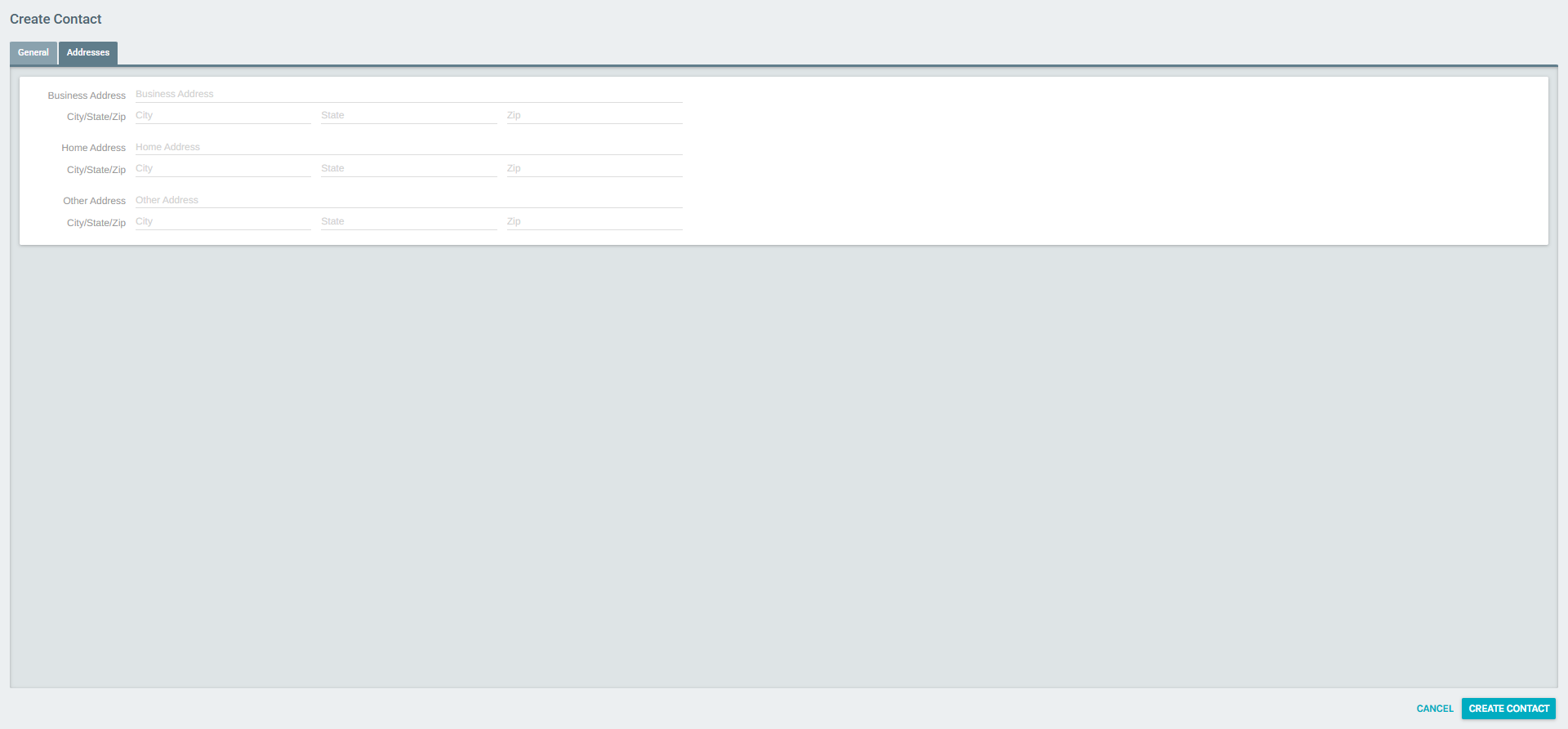 Add Contact – Addresses tab