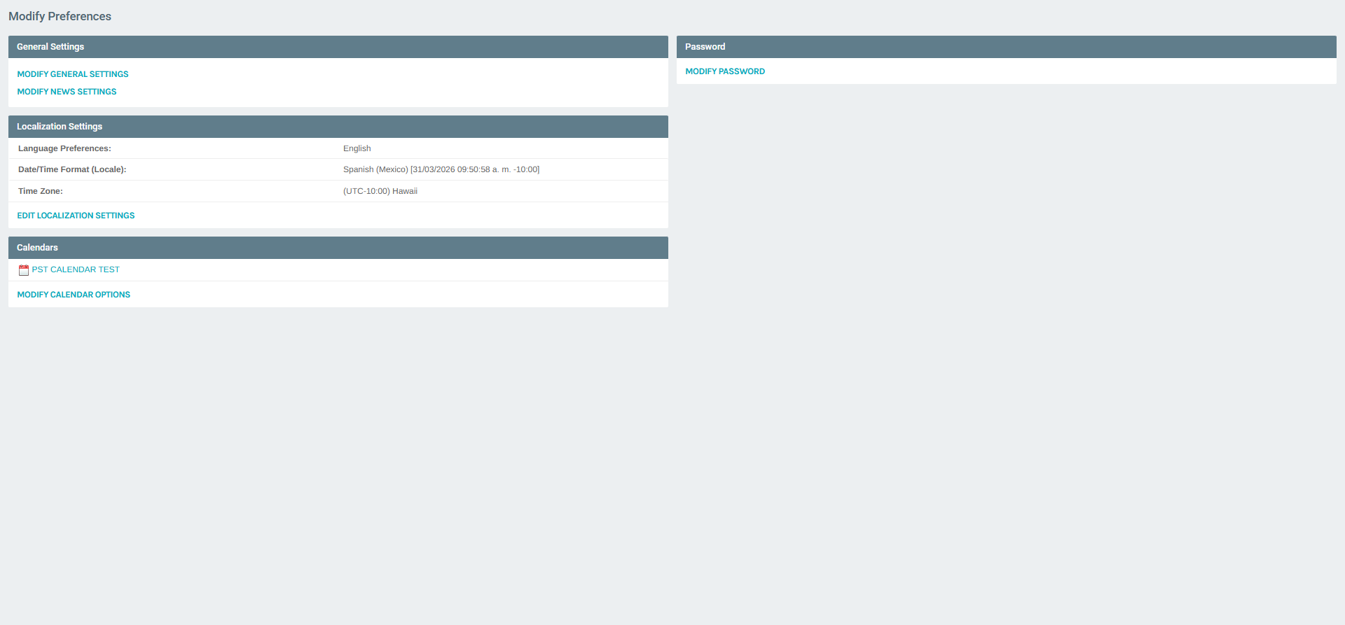 Preferences portal overview