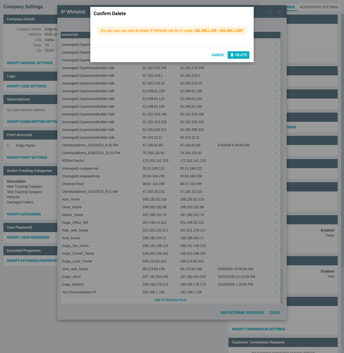 Delete Confirmation Dialog