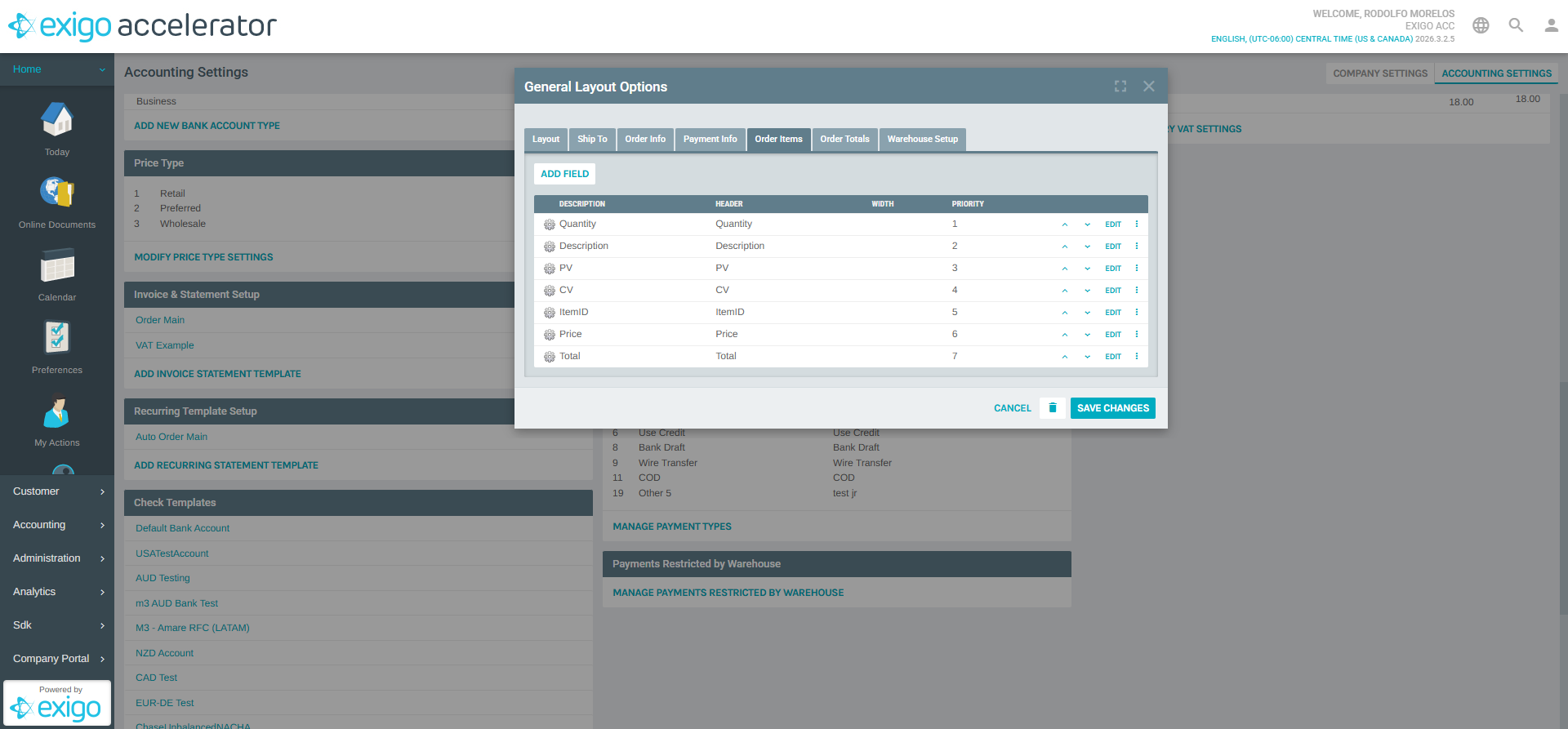 Auto Order Main - Order Items Tab