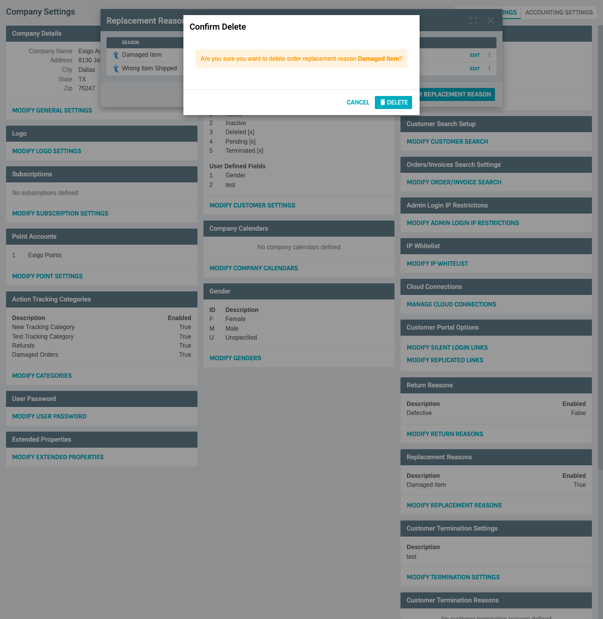 Delete Confirmation Dialog