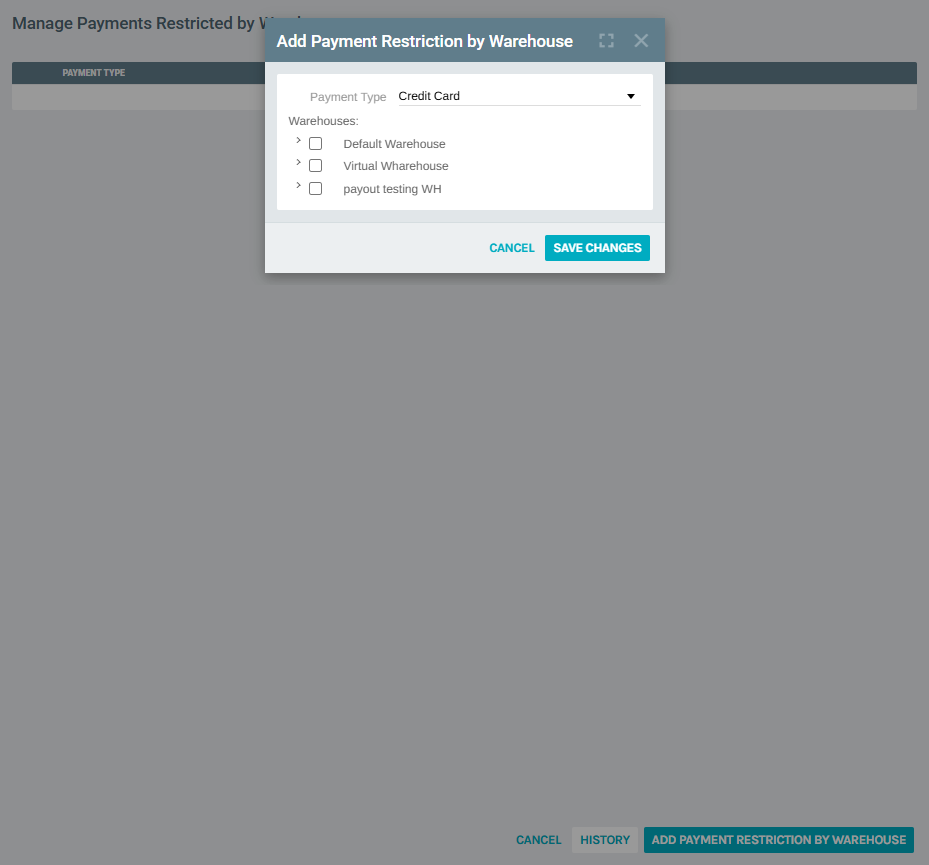 Add Payment Restriction Form