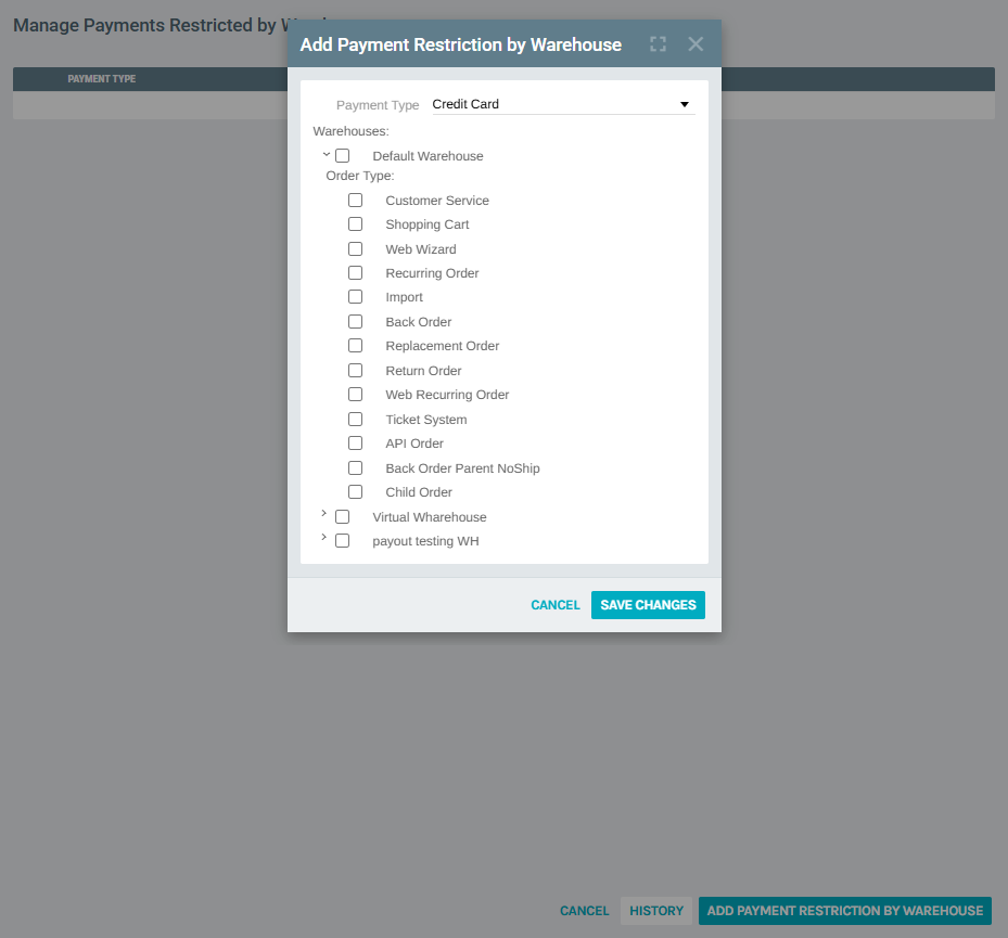 Warehouse Expanded with Order Types
