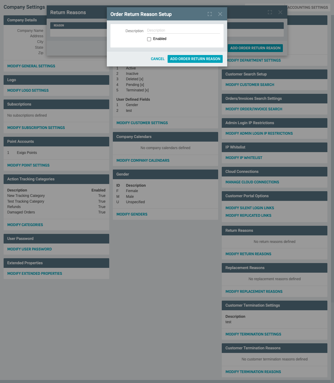 Add Return Reason Form
