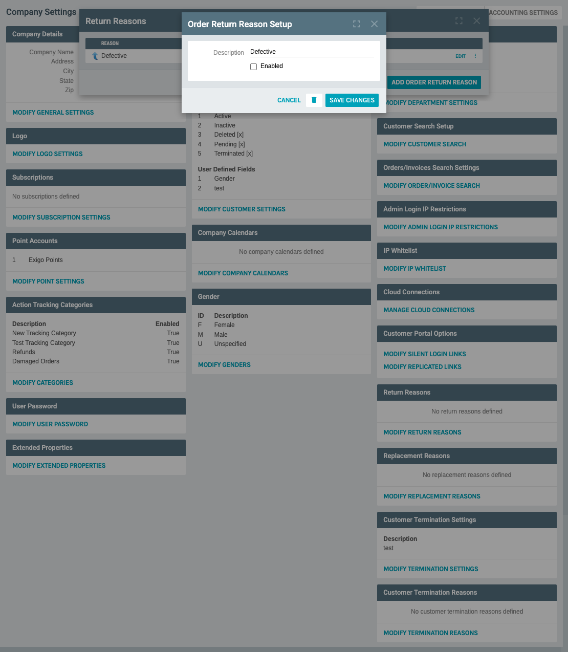 Edit Return Reason Form