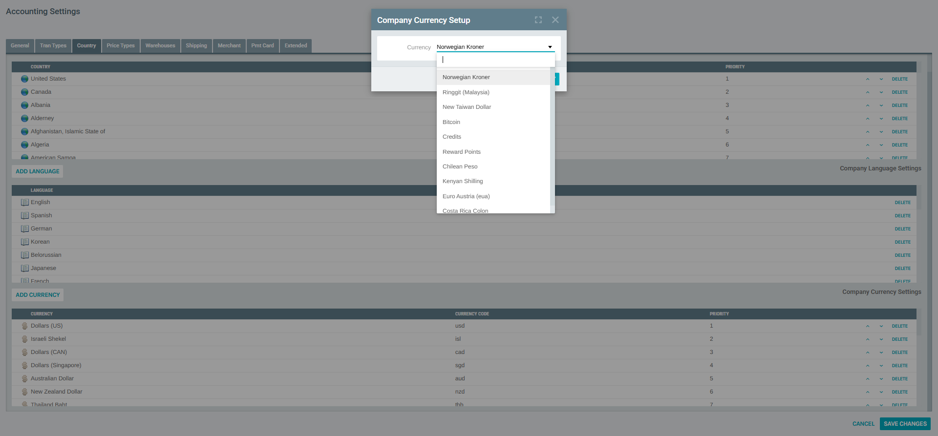 Add Currency Dropdown